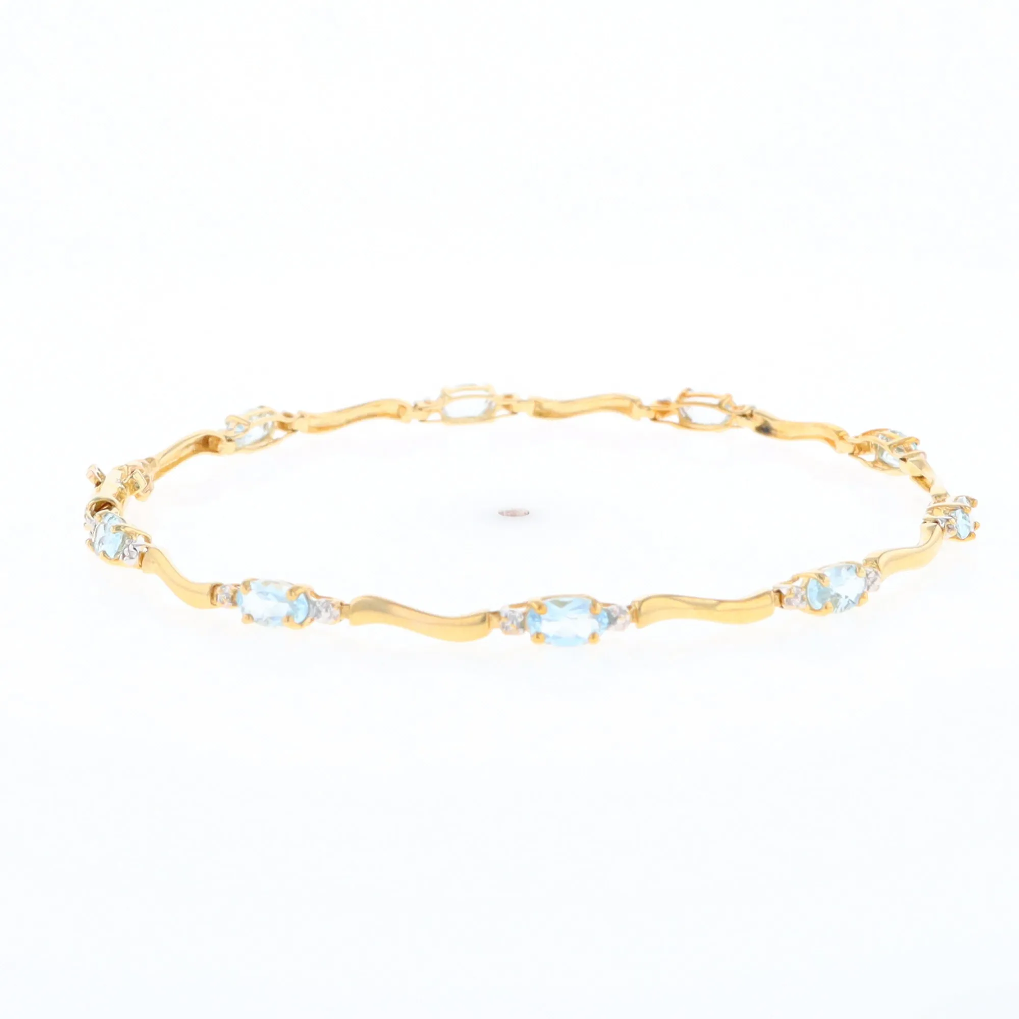 Aquamarine and Diamond Tennis Bracelet