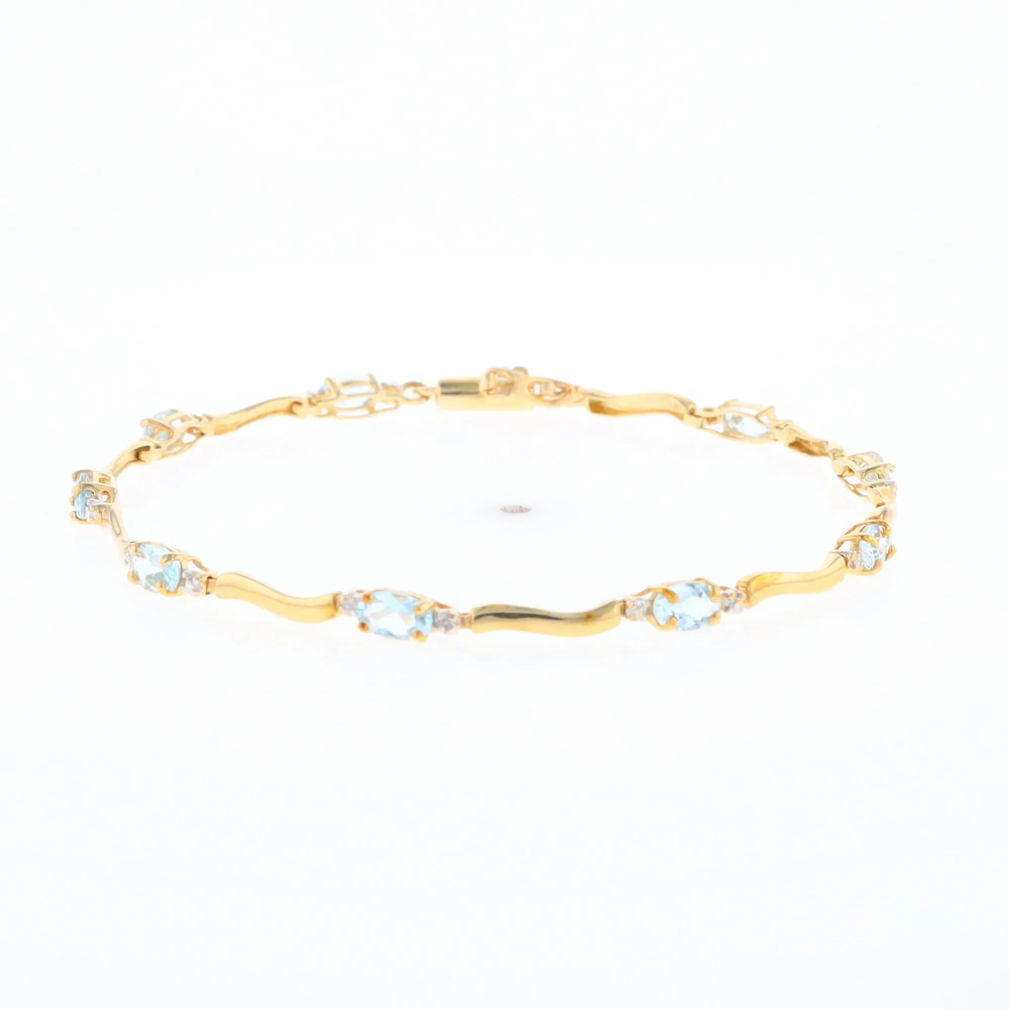 Aquamarine and Diamond Tennis Bracelet