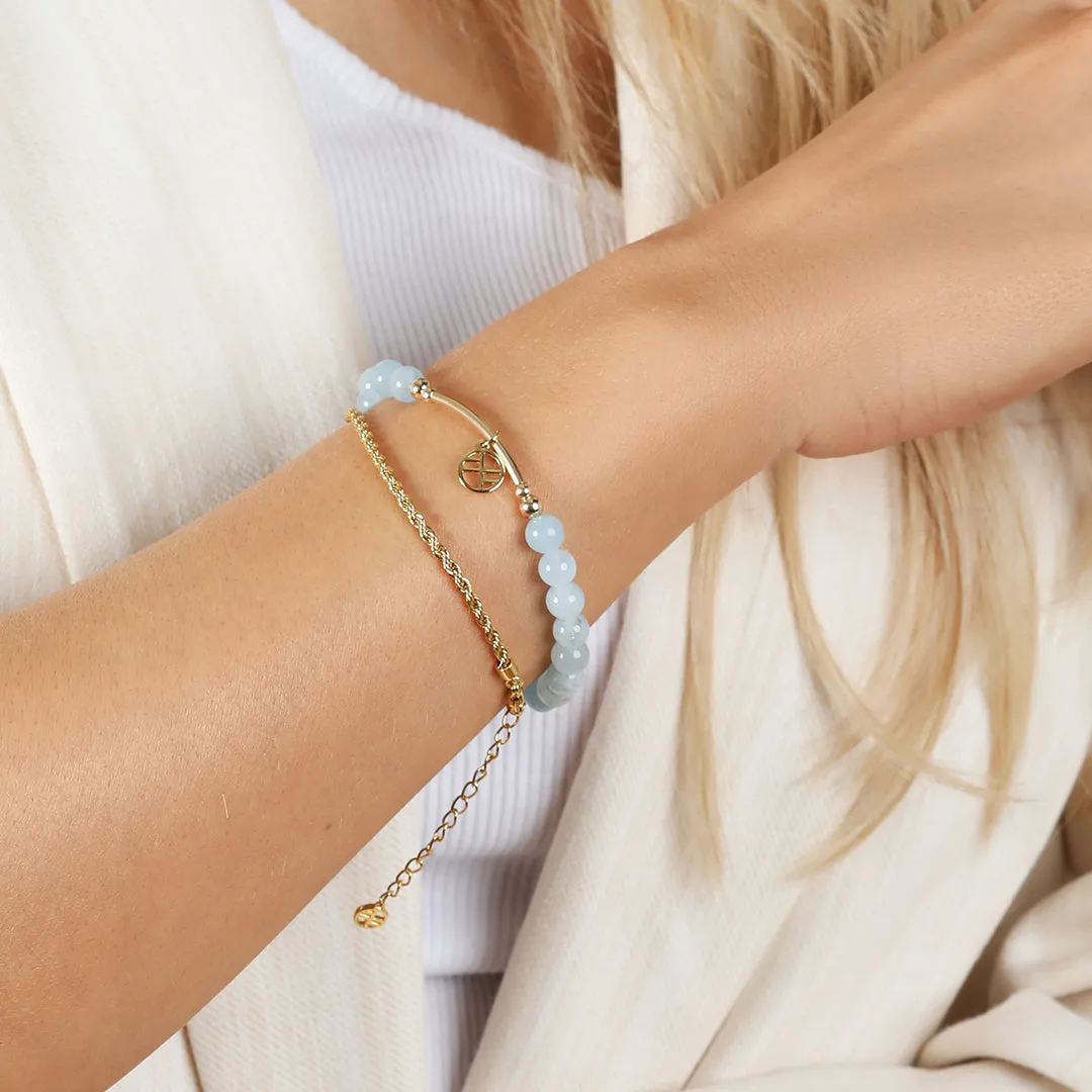 Aquamarine Charm Bracelet - Stone of Peace