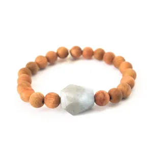 Aquamarine Crystal Bracelet | Sandalwood Essential Oil Diffuser