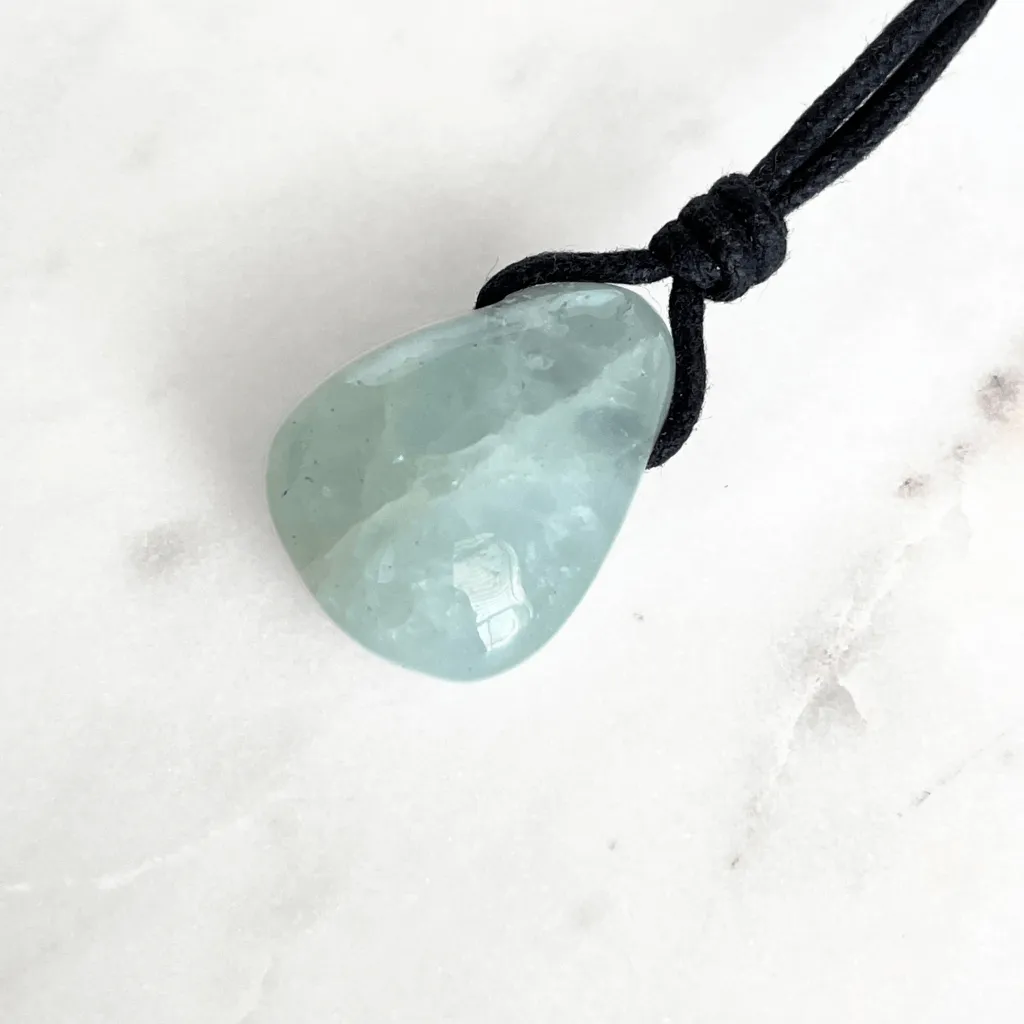 Aquamarine Drop Gemstone Pendant - Oceanic Tranquility