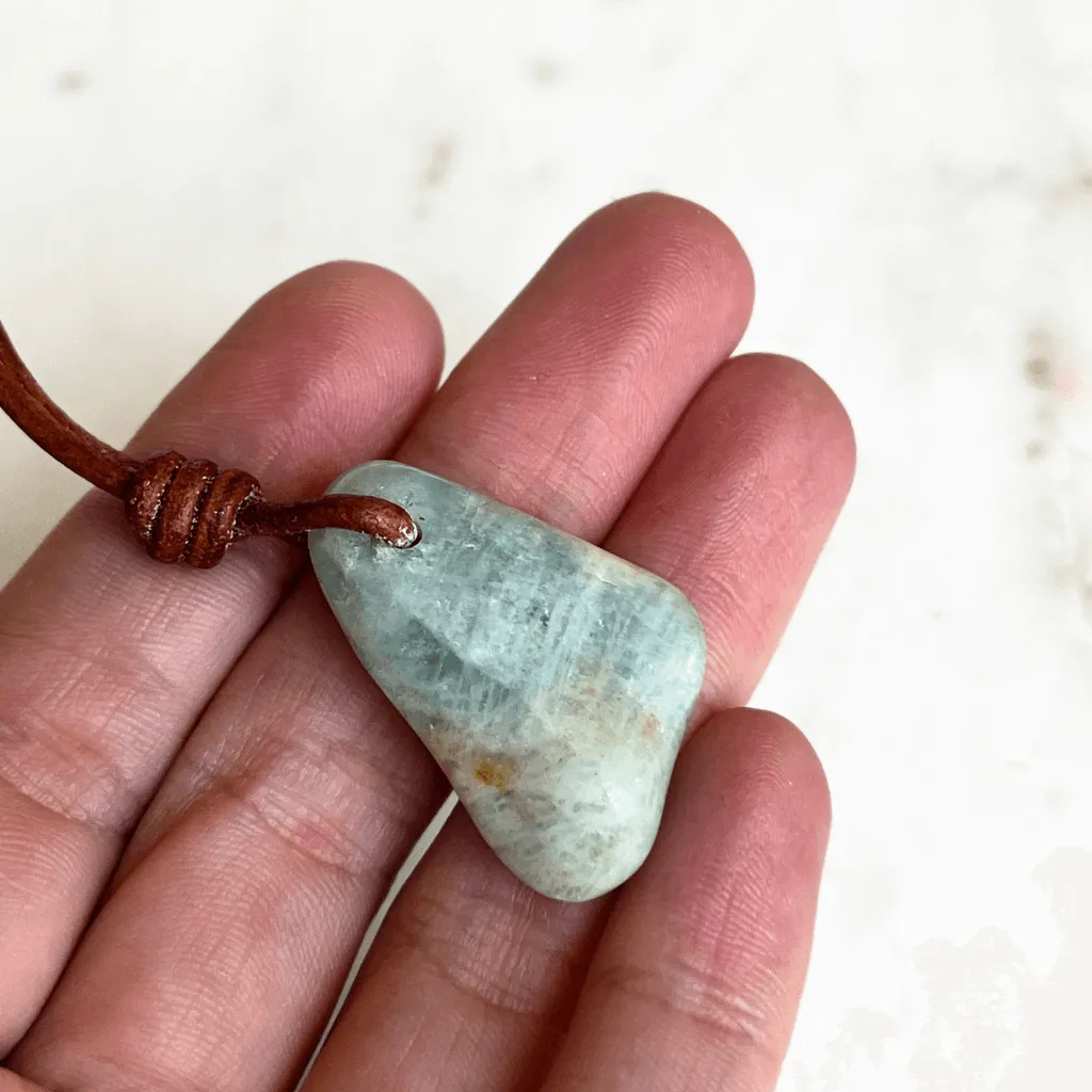 Aquamarine OOAK Gemstone Pendant Necklace - Tranquil Harmony