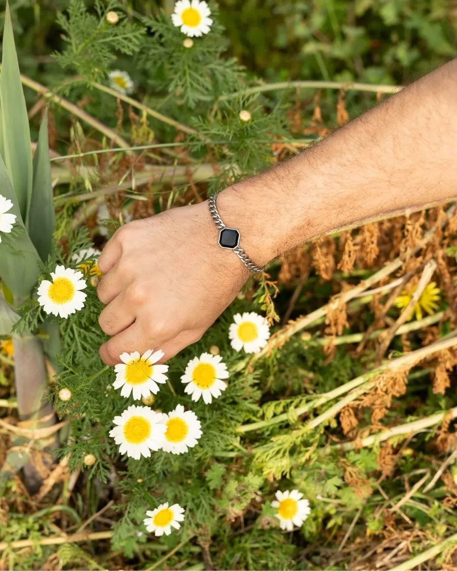 Armband - Onyx - Silber - Für Ihn