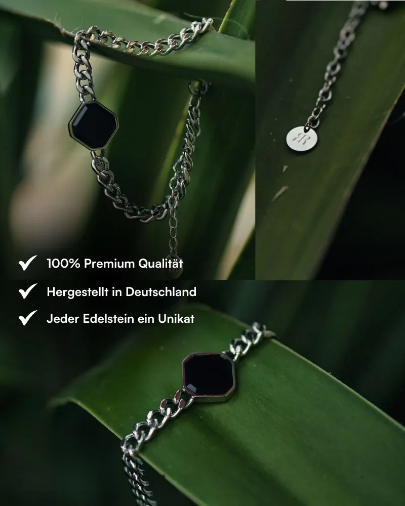Armband - Onyx - Silber - Für Ihn