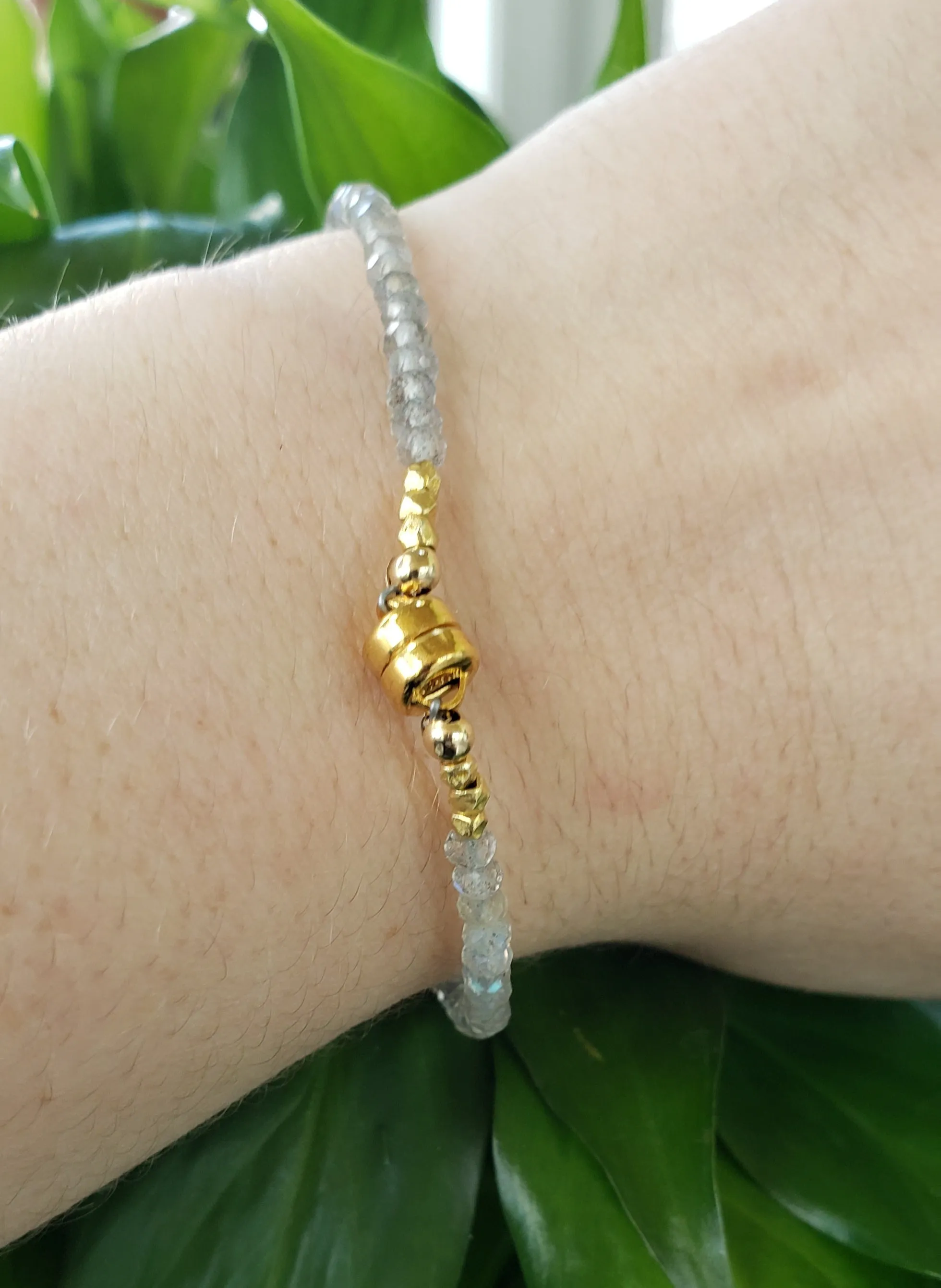 AVF Labradorite & Kyanite Drop Beaded Bracelet (SI3720 & SI3673)