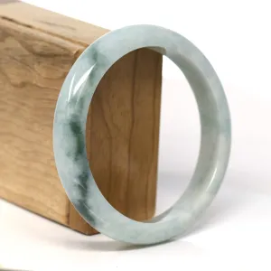 Baikalla Natural Burmese Blue Green Jadeite Jade Bangle Bracelet (62.3mm) #T278