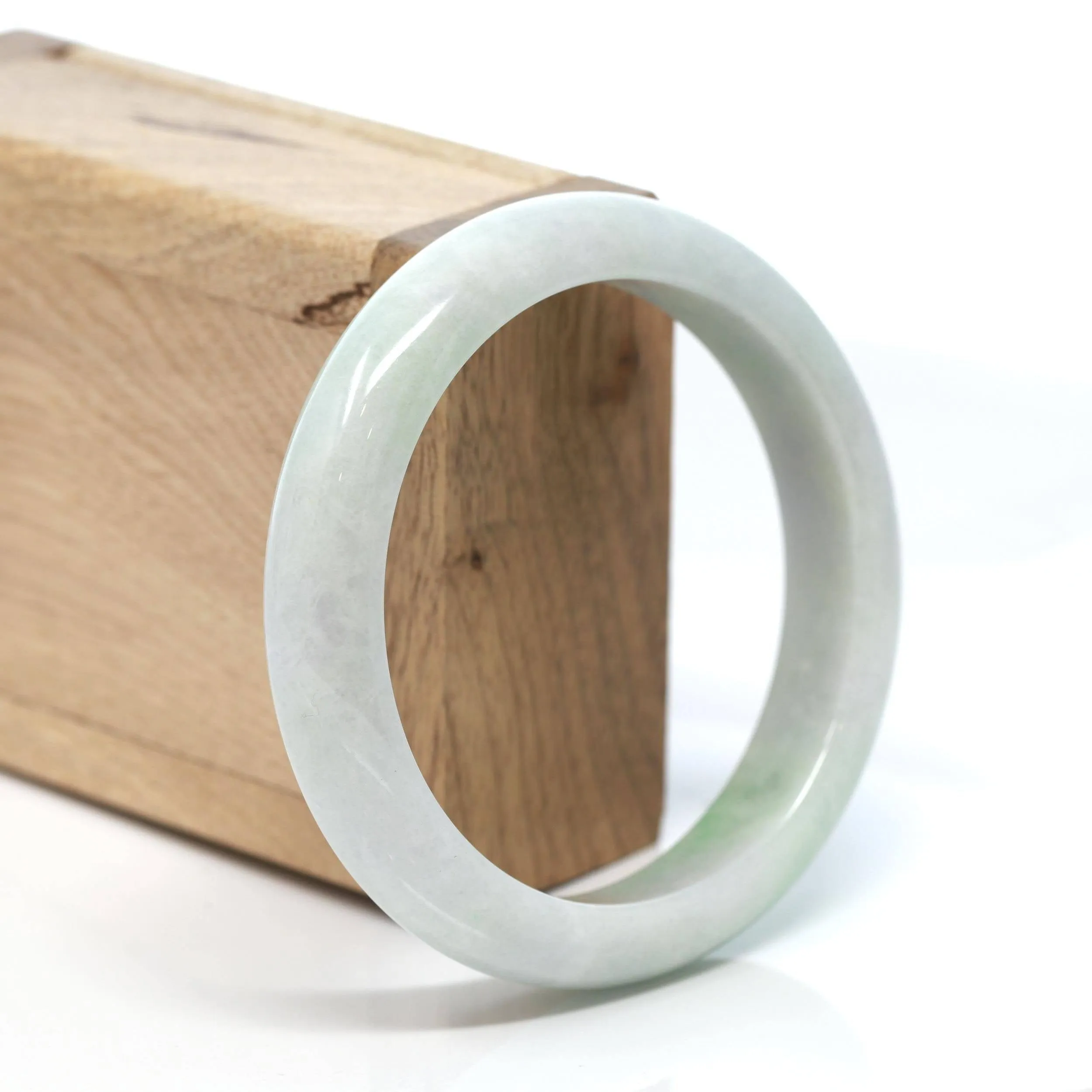 Baikalla™ "Classic Bangle" Genuine Burmese Green Jadeite Jade Bangle Bracelet (58.6 mm) #178