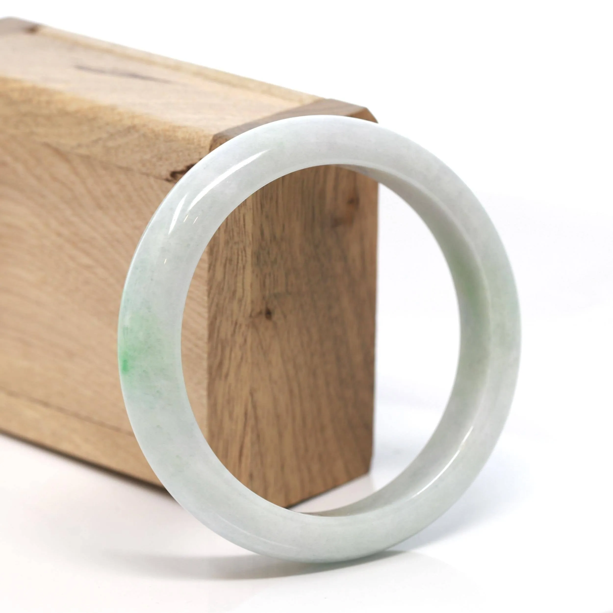 Baikalla™ "Classic Bangle" Genuine Burmese Green Jadeite Jade Bangle Bracelet (58.6 mm) #178