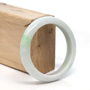 Baikalla™ "Classic Bangle" Genuine Burmese Green Jadeite Jade Bangle Bracelet (58.6 mm) #178