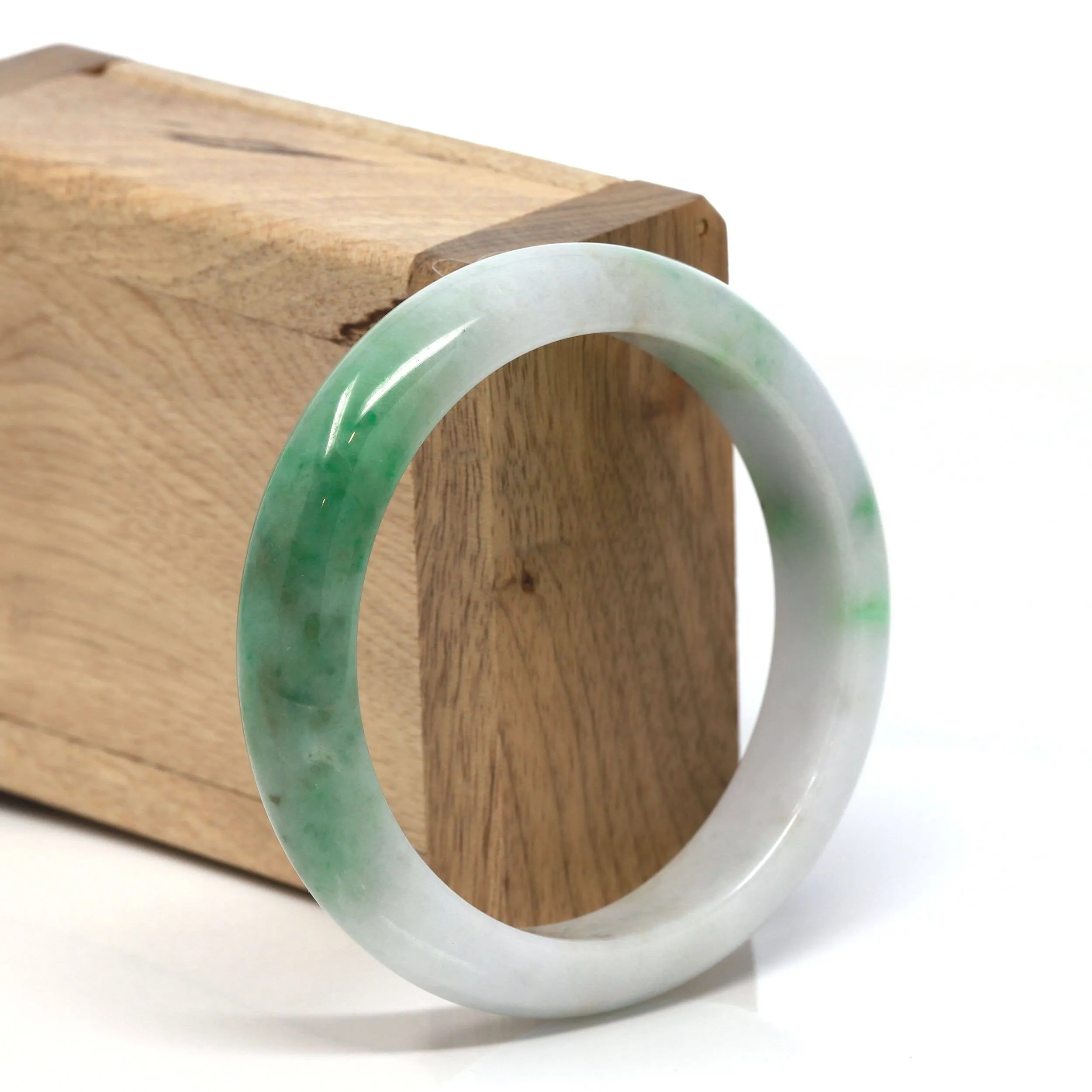 Baikalla™ "Classic Bangle" Genuine Burmese High Quality Jadeite Jade Bangle Bracelet ( 54.86    )#127