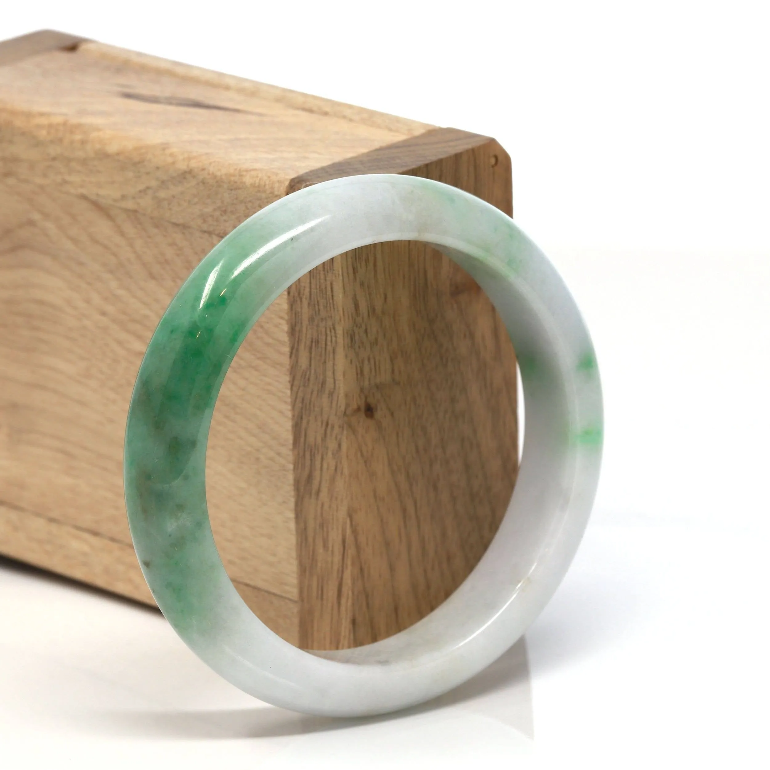 Baikalla™ "Classic Bangle" Genuine Burmese High Quality Jadeite Jade Bangle Bracelet ( 54.86    )#127