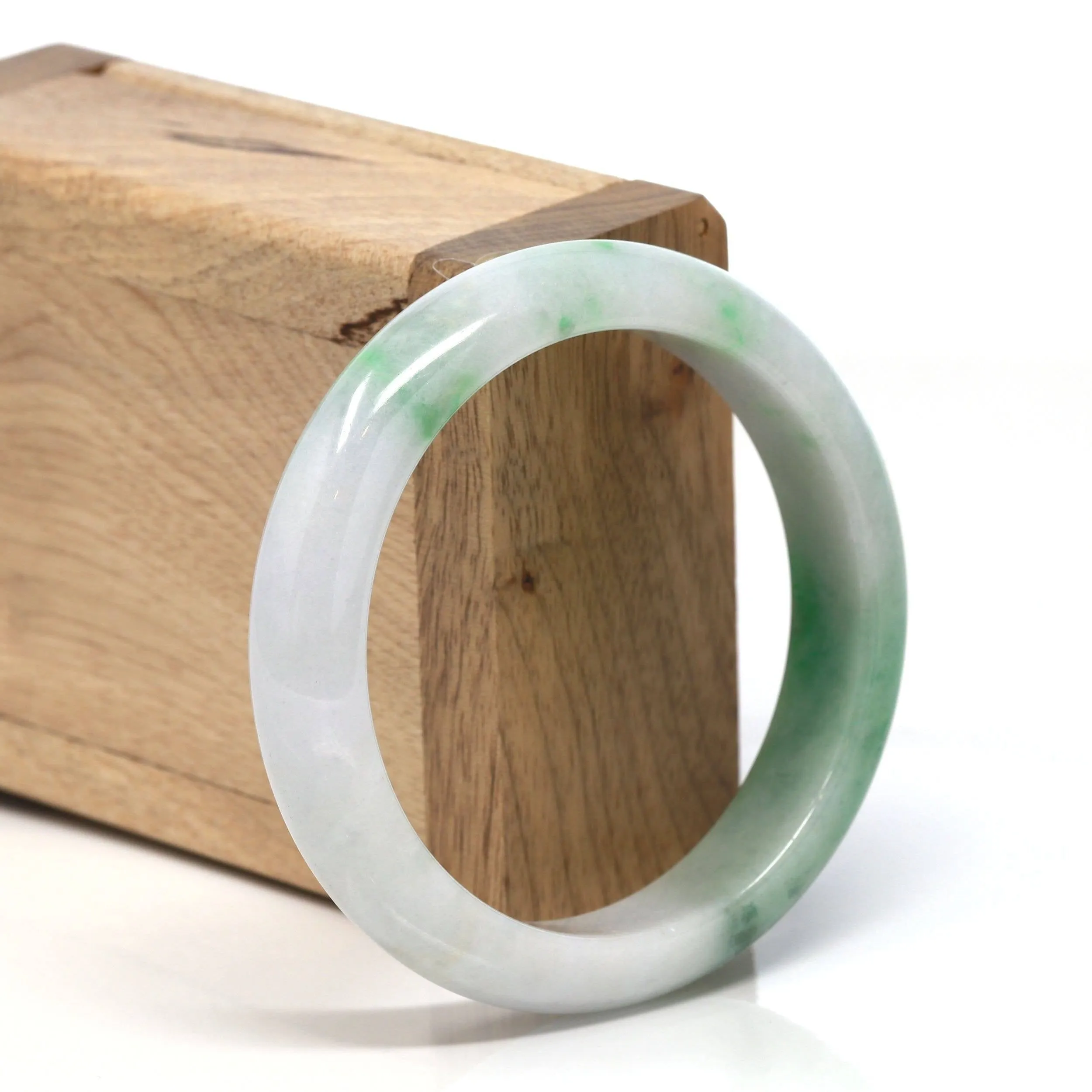 Baikalla™ "Classic Bangle" Genuine Burmese High Quality Jadeite Jade Bangle Bracelet ( 54.86    )#127