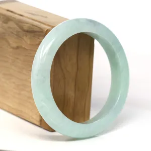 Baikalla "Half Round" Green Jadeite Jade Bangle Bracelet (58.48 mm) #T374