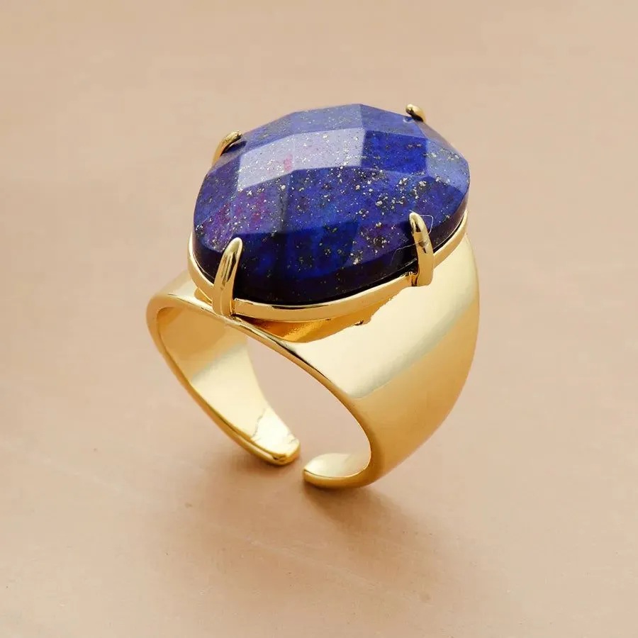 Big plated Lapis Lazuli Ring Collection