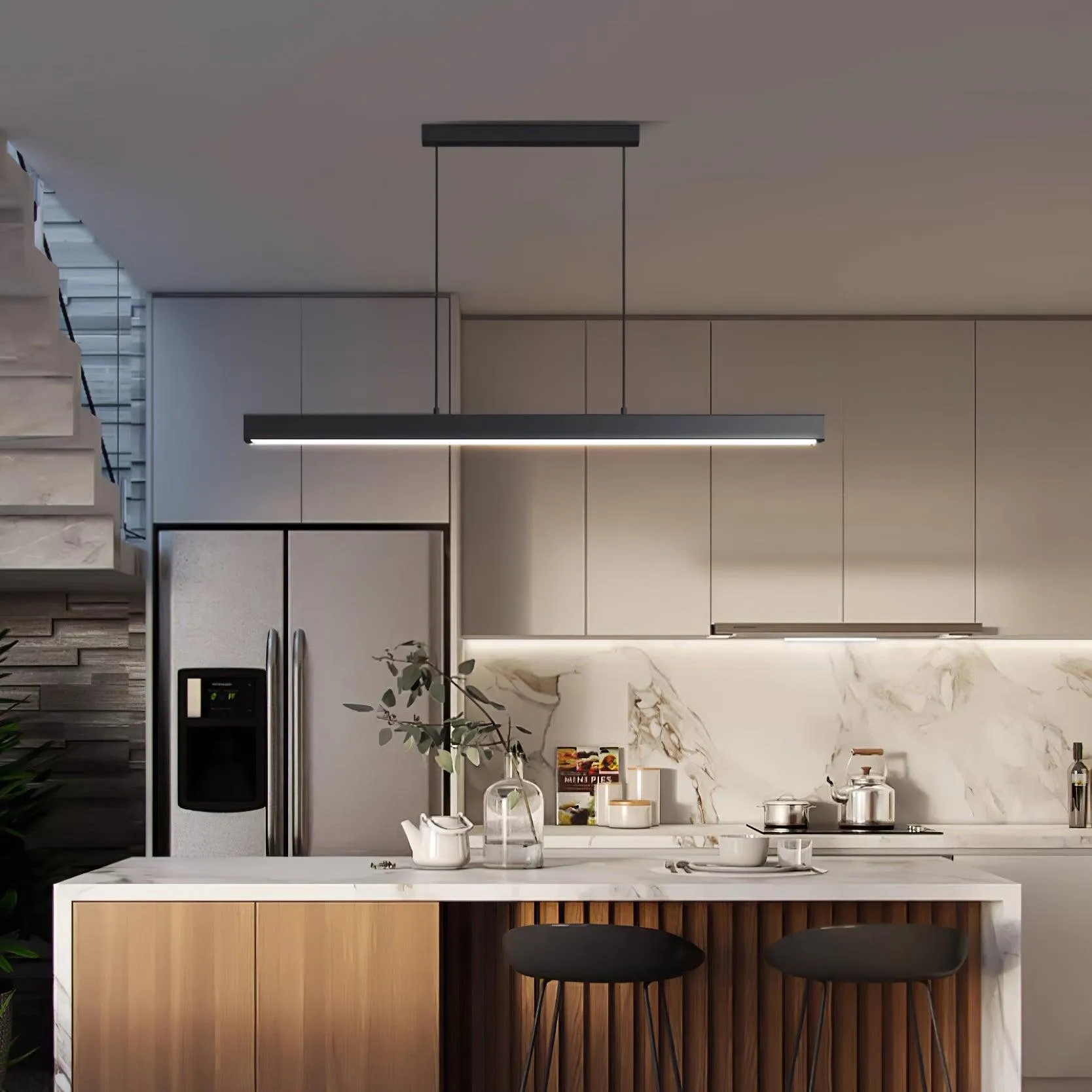 Black Linear Pendant Lamp