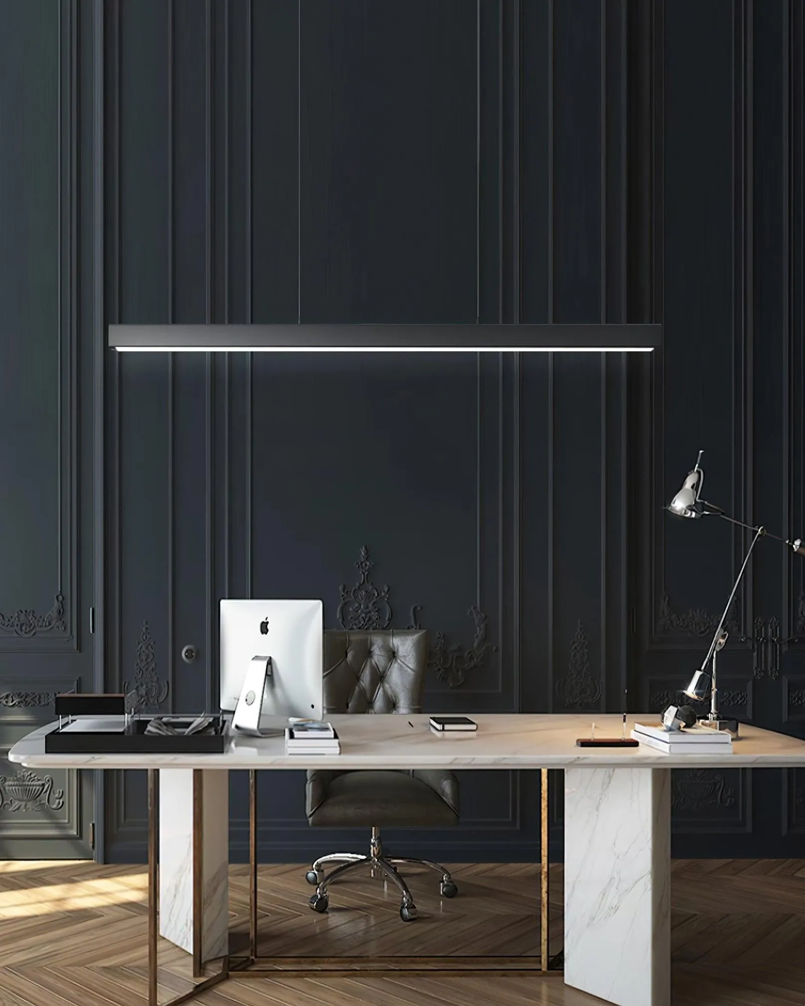 Black Linear Pendant Lamp