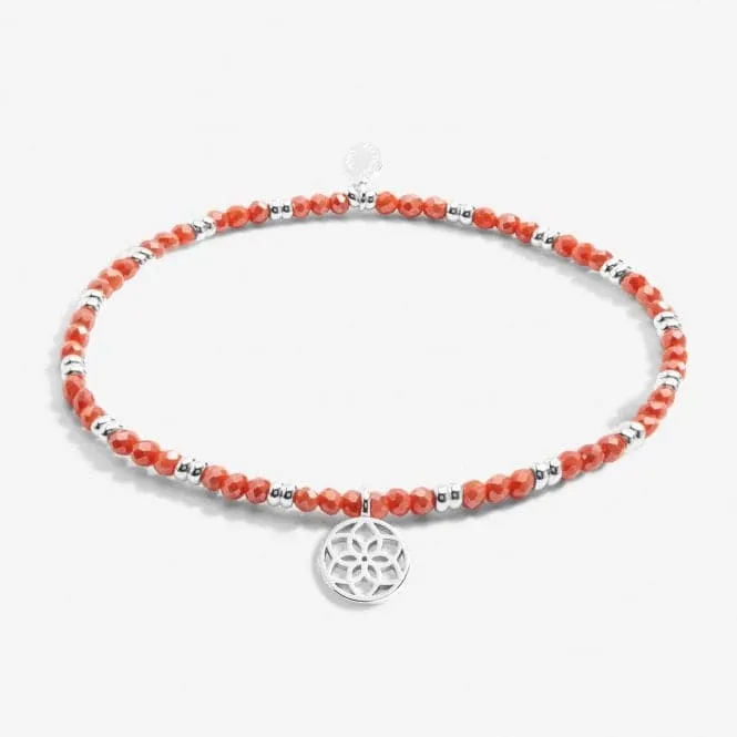 Boho Beads Dreamcatcher Coral & Silver 17.5cm Stretch Bracelet 6808