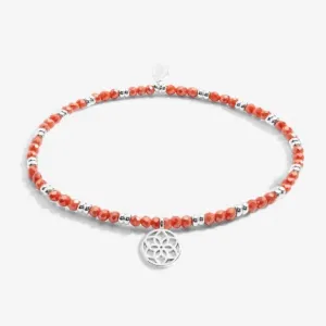 Boho Beads Dreamcatcher Coral & Silver 17.5cm Stretch Bracelet 6808