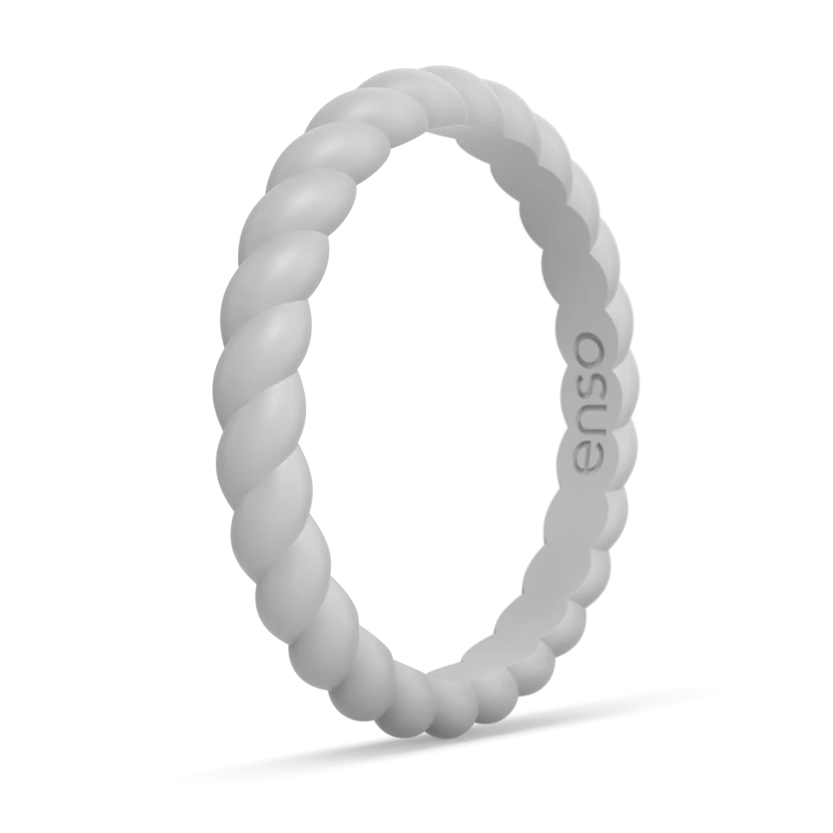 Braided Stackable Silicone Ring - Misty Grey