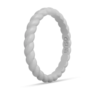 Braided Stackable Silicone Ring - Misty Grey