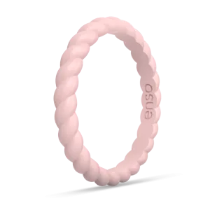 Braided Stackable Silicone Ring - Pink Sand