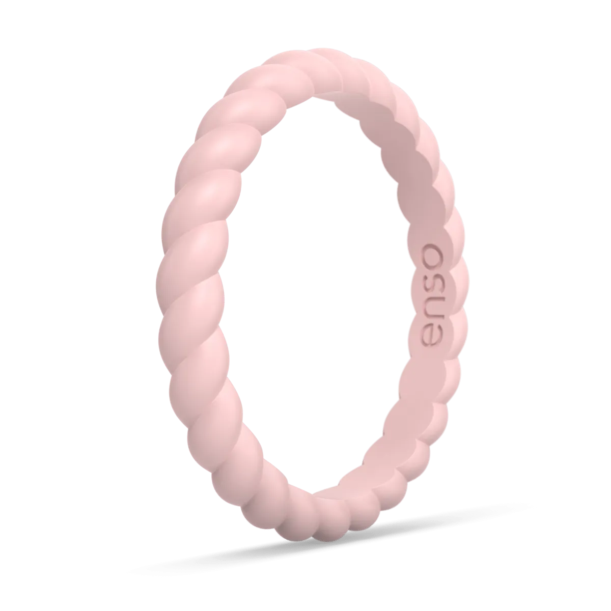 Braided Stackable Silicone Ring - Pink Sand