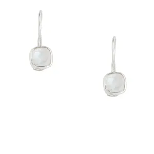Bulan Rainbow Moonstone Earrings, Sterling Silver