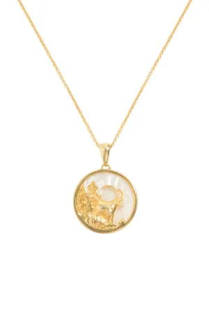 CAPRICORN 18CT GOLD PLATED ZODIAC NECKLACE