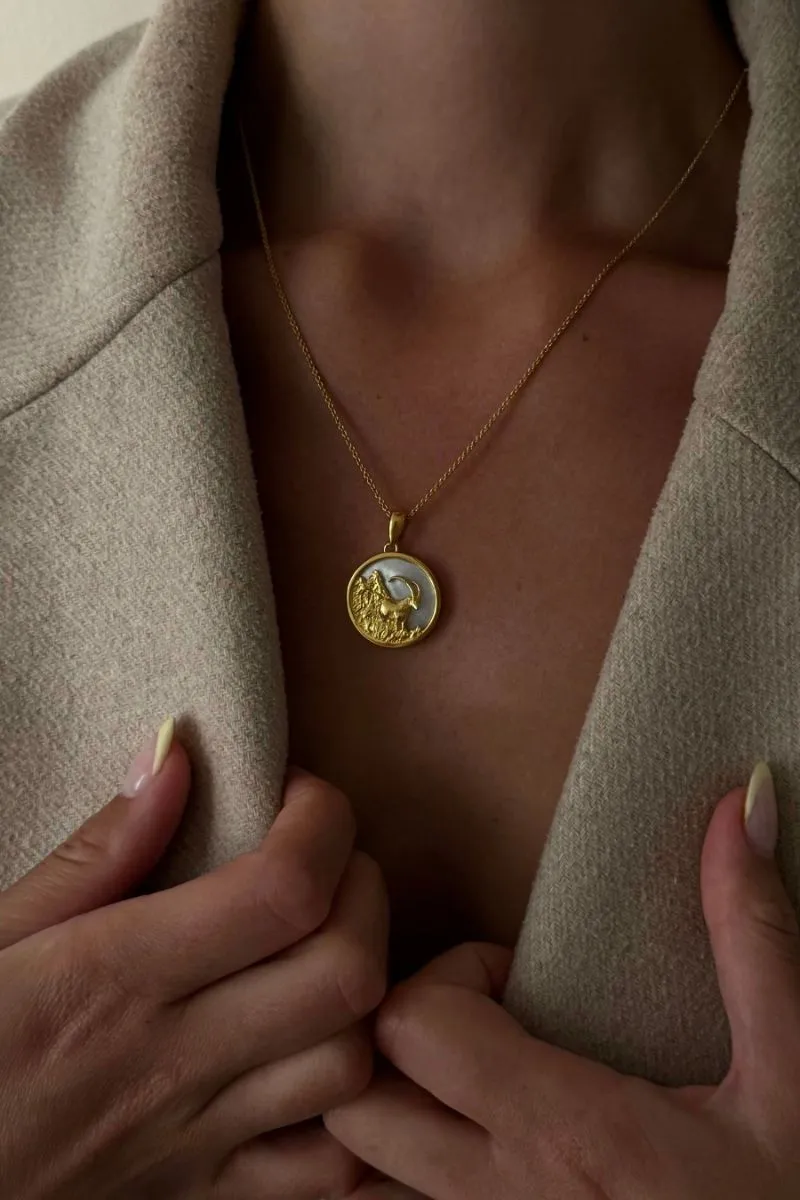 CAPRICORN 18CT GOLD PLATED ZODIAC NECKLACE