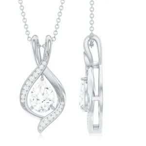 Certified Moissanite Classic Teardrop Pendant