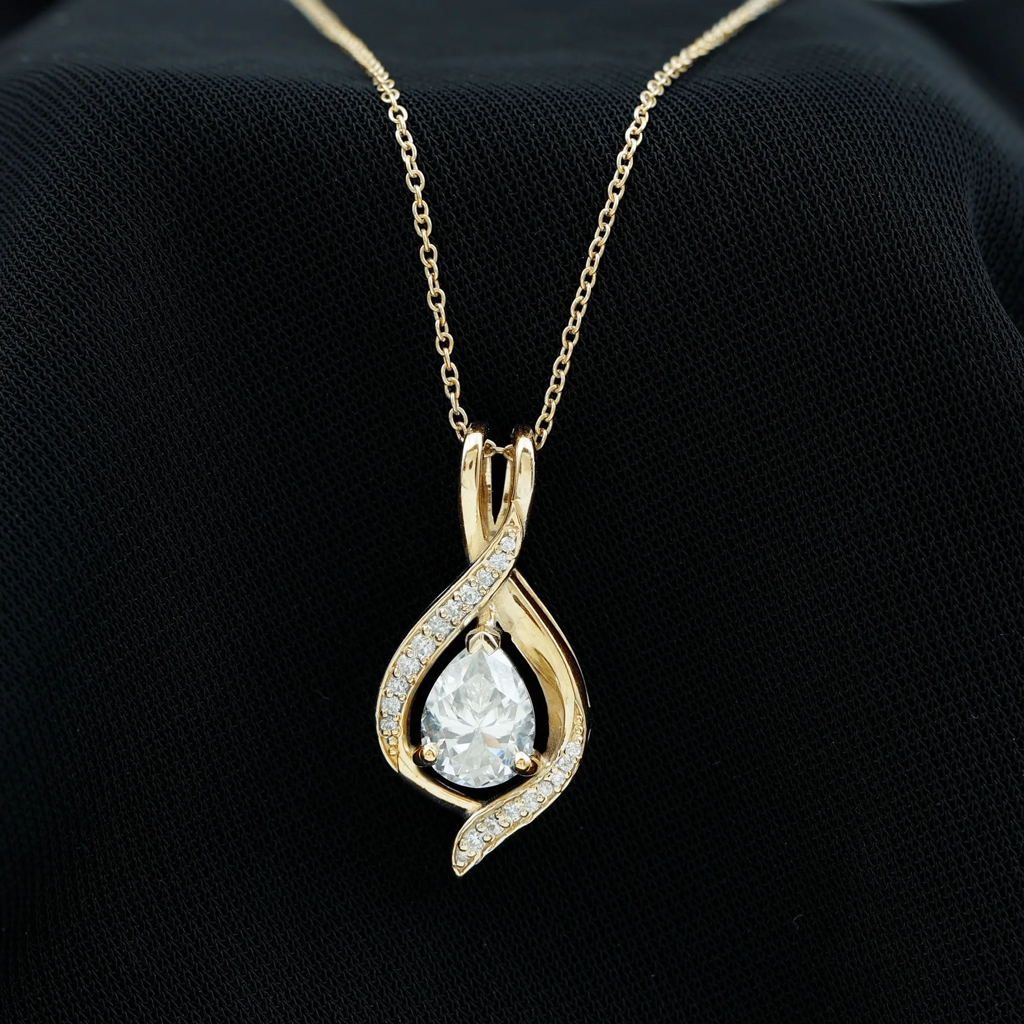 Certified Moissanite Classic Teardrop Pendant