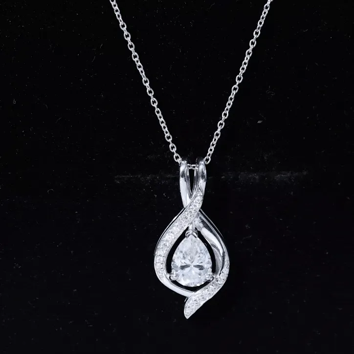 Certified Moissanite Classic Teardrop Pendant