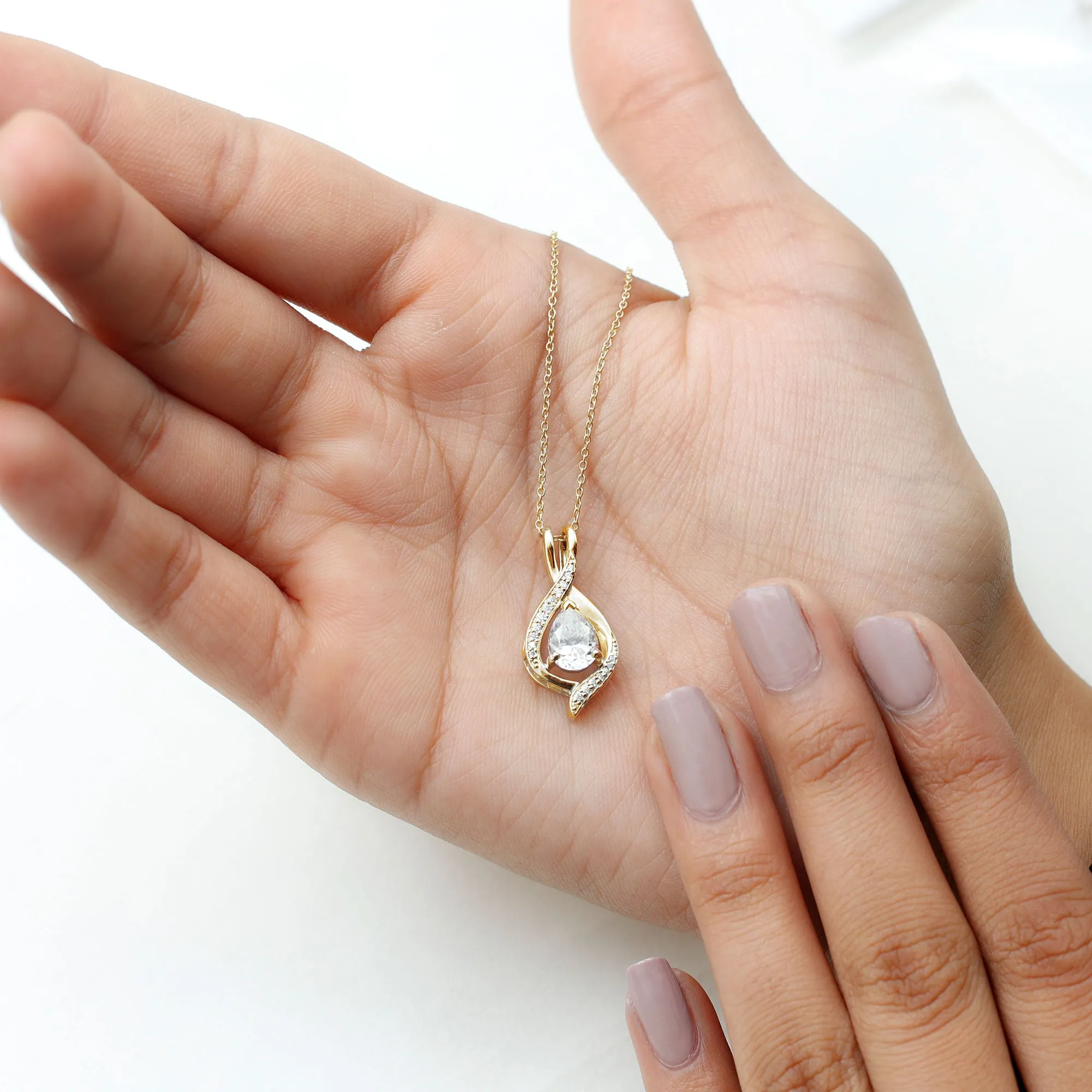 Certified Moissanite Classic Teardrop Pendant