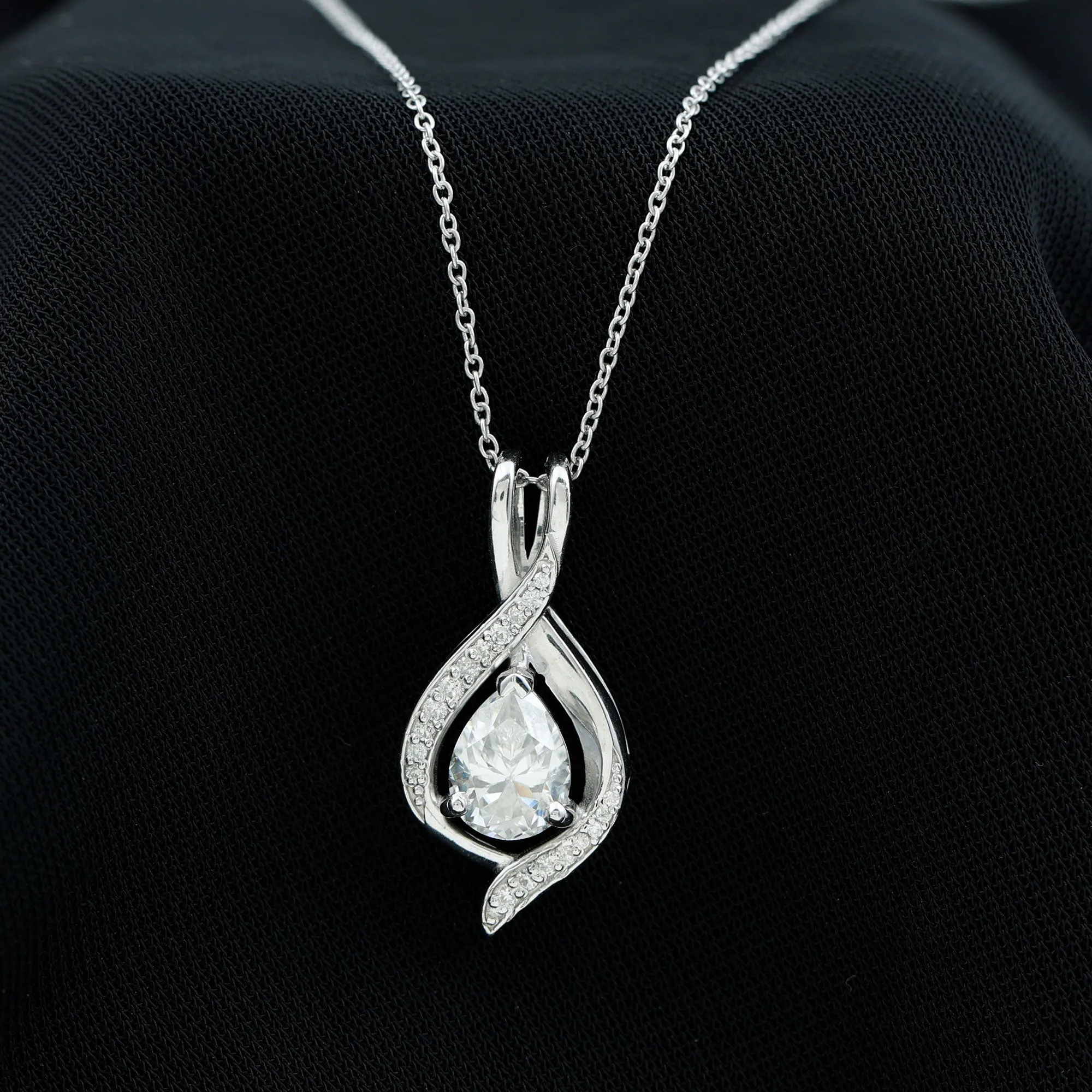 Certified Moissanite Classic Teardrop Pendant