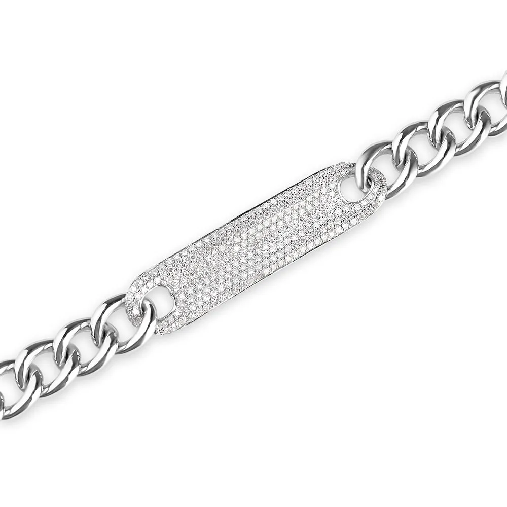 CHAIN LINK DIAMOND ID BRACELET