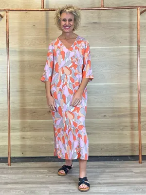 Charlotte Sparre Long Simple Dress Cherie Coral