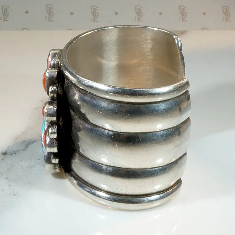 Cheerful Sunrise Cuff of Colorful Stones & Sterling Silver