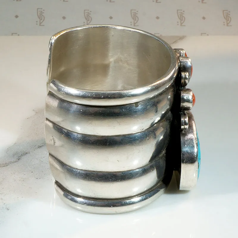 Cheerful Sunrise Cuff of Colorful Stones & Sterling Silver