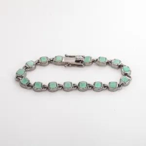Chrysoprase 3D Tile Chain Bracelet