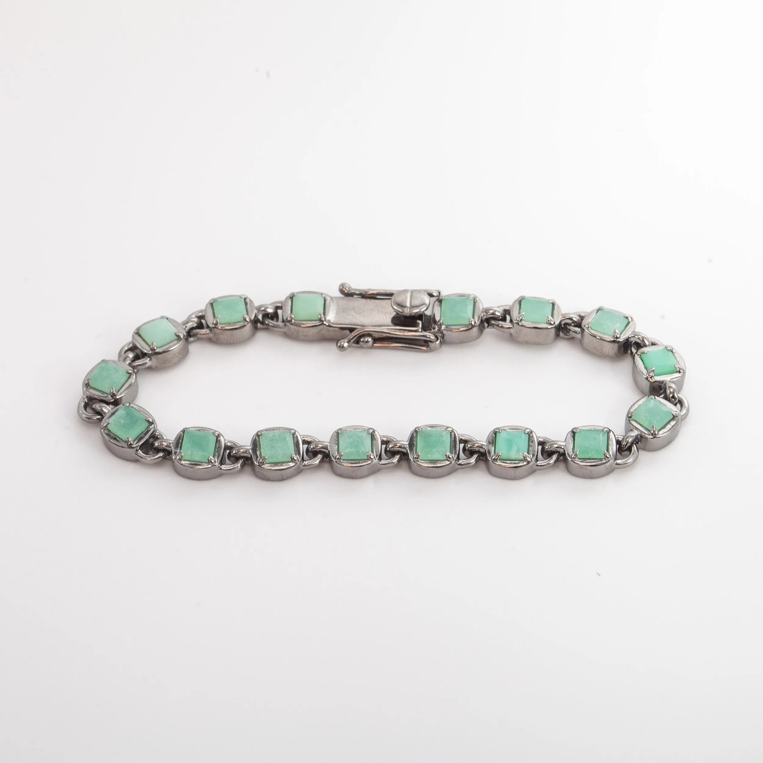 Chrysoprase 3D Tile Chain Bracelet