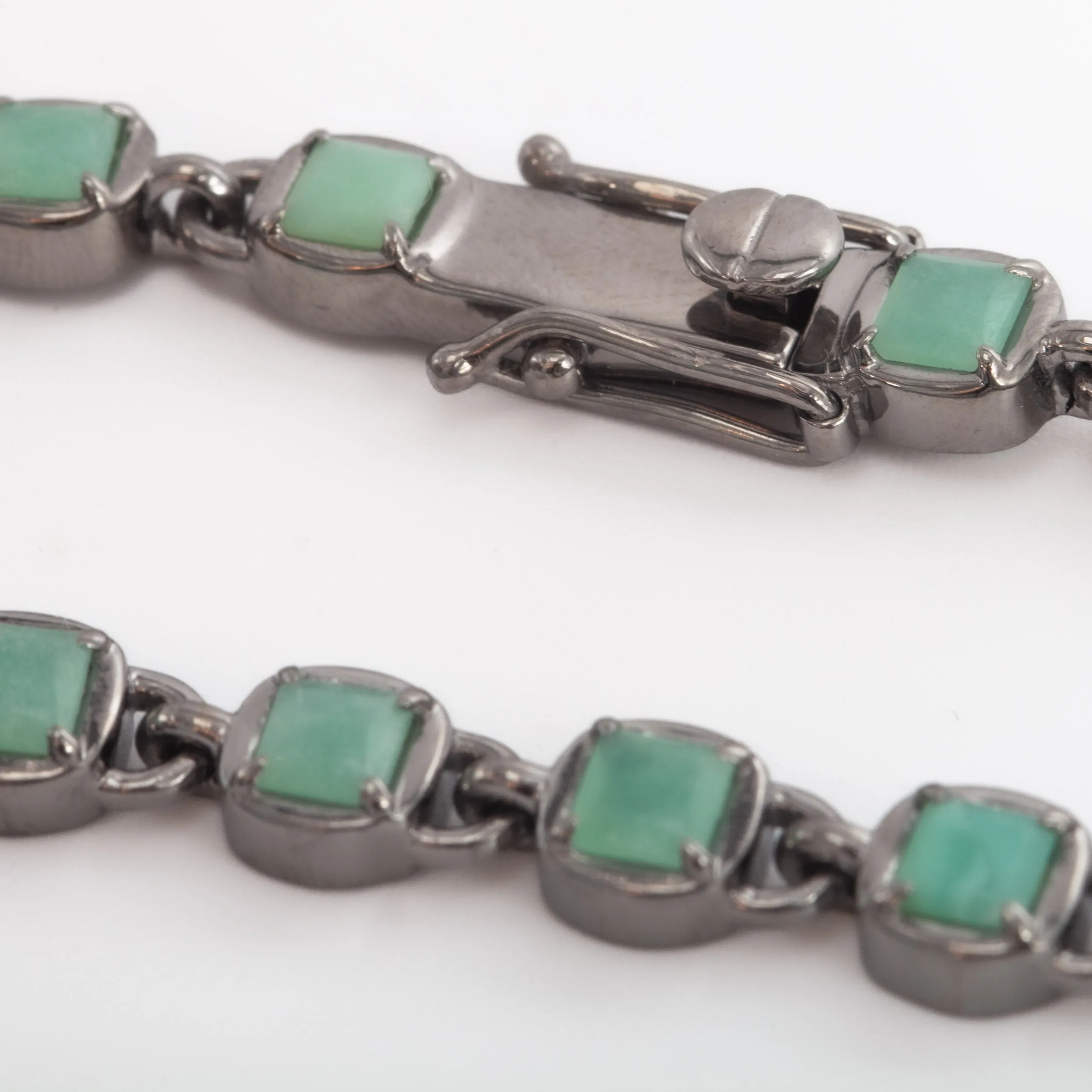 Chrysoprase 3D Tile Chain Bracelet