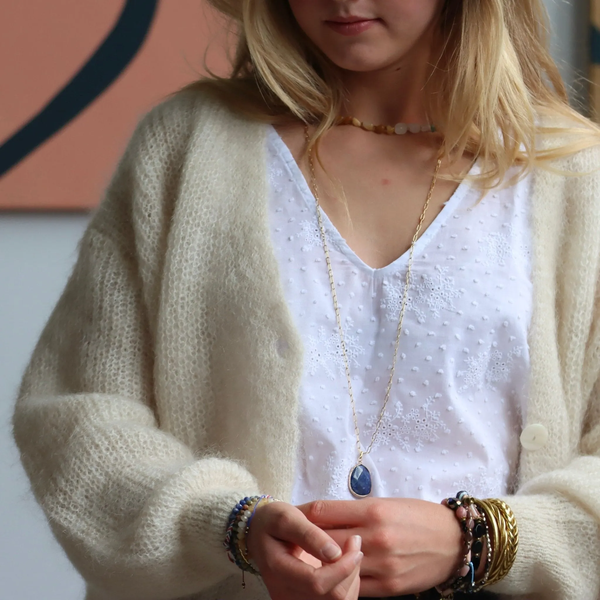 Collier Pétale lapis lazuli