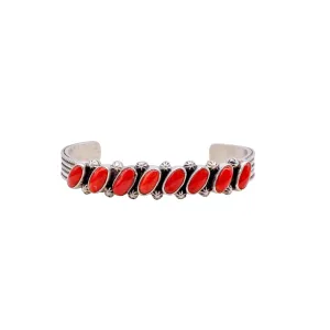 Coral & Sterling Silver Bracelet | Artisan Handmade