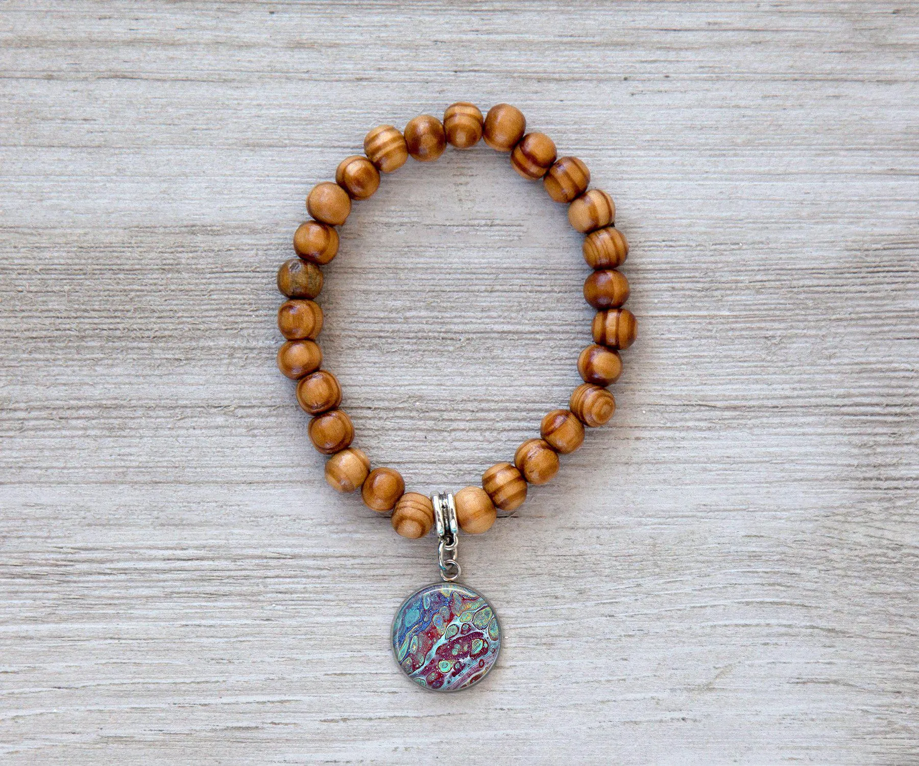 Coral Reef Wooden Beaded Bracelet | Beach Jewelry | Handmade