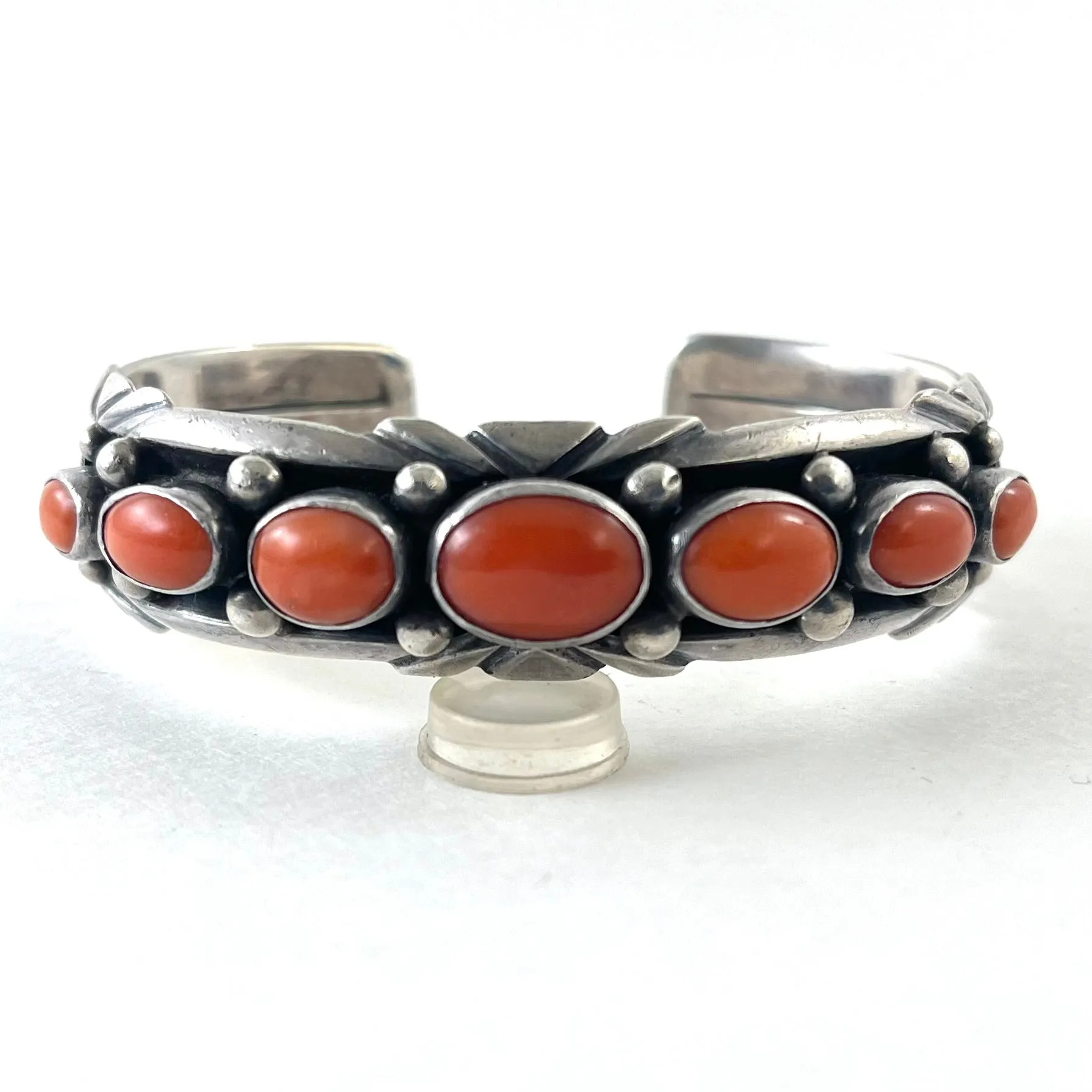 Coral Row Bracelet<br>By Harry H. Begay