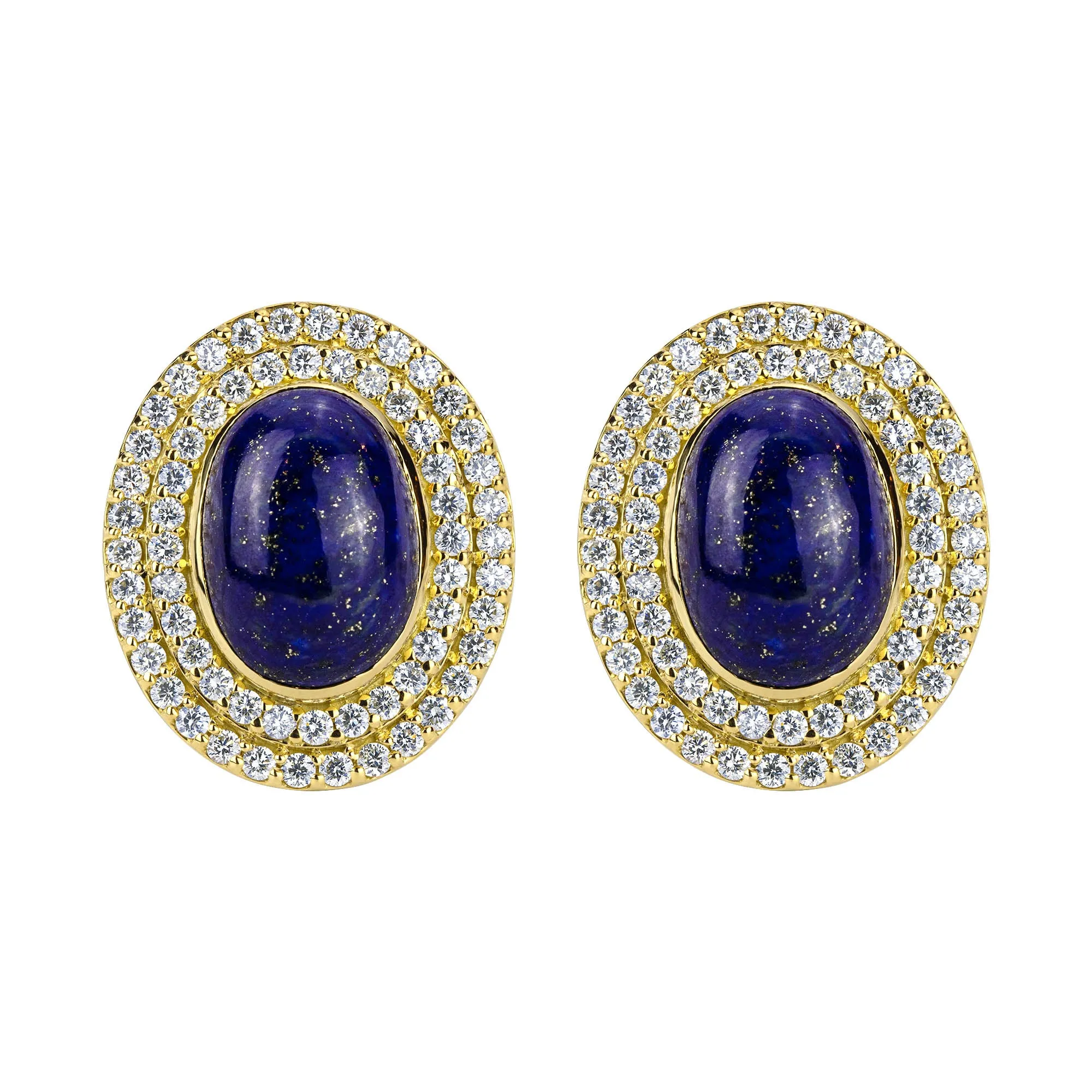 Earrings - Lapis Lazuli And Diamond (2287E)