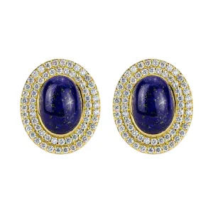 Earrings - Lapis Lazuli And Diamond (2287E)