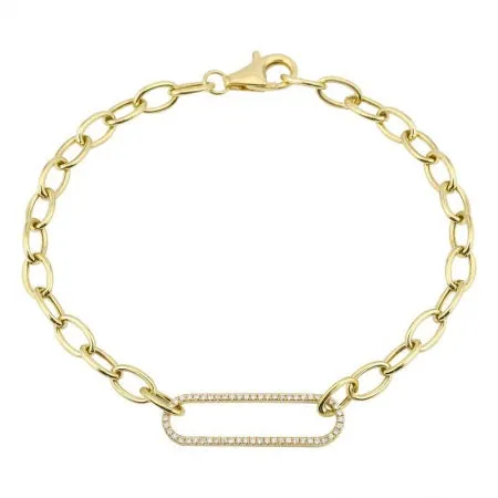 ELONGATED DIAMOND LINK CHAIN BRACELET