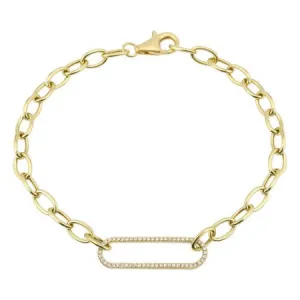 ELONGATED DIAMOND LINK CHAIN BRACELET