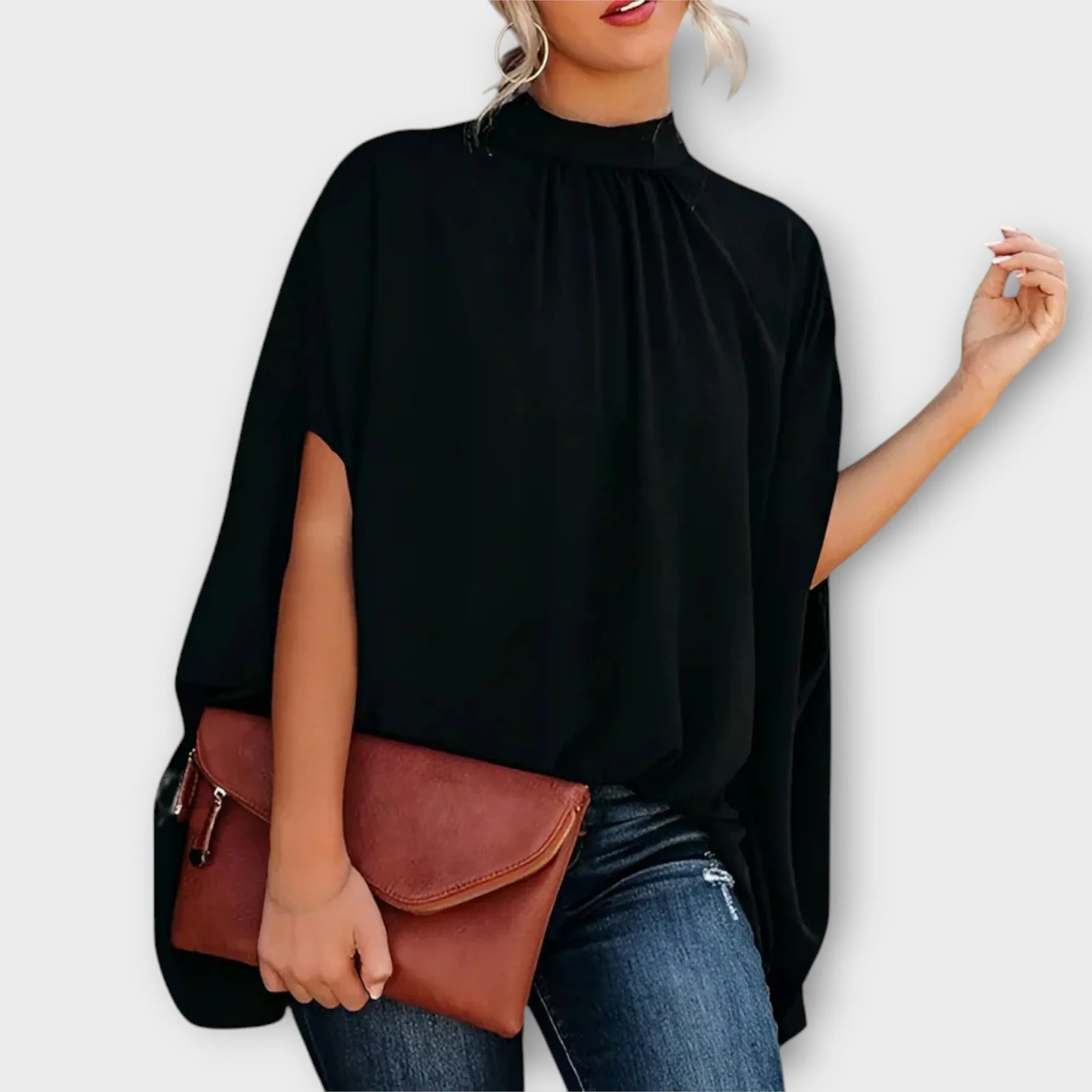 Emma |  Womens Floral Print High-Neck Top